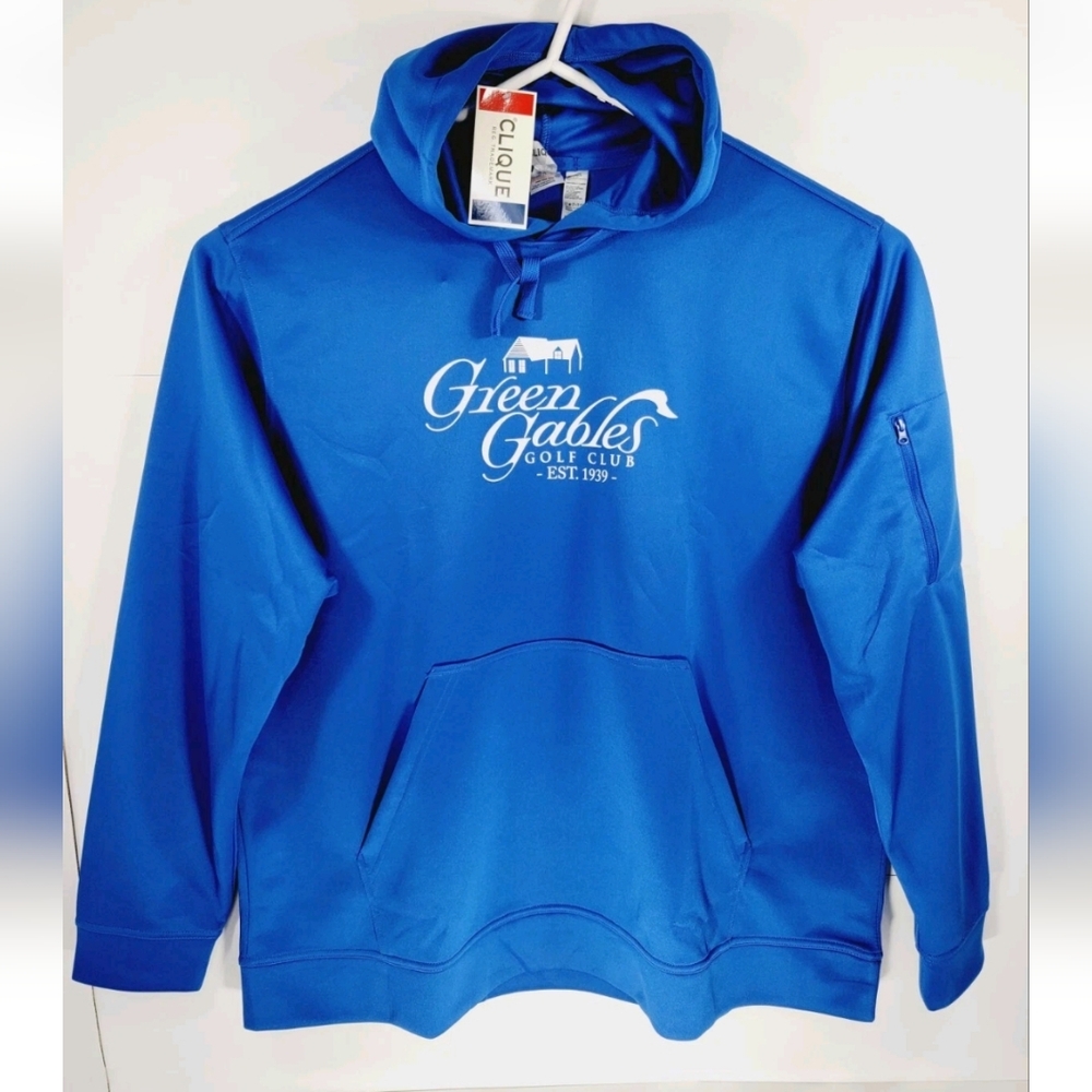 NWT Clique Green Gables Golf Club 3XL Hoodie Pullover Kangraoo Pockets Blue